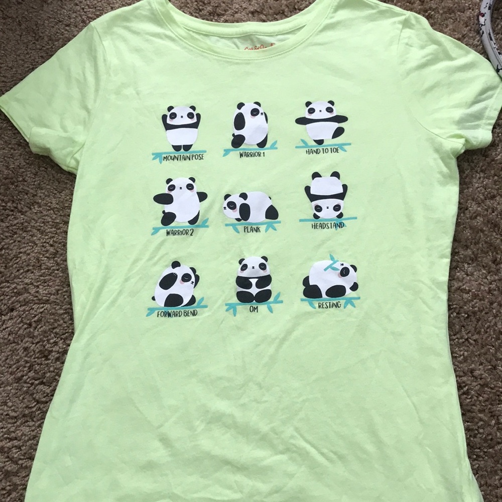 Girls Panda Yoga Graphic Tee